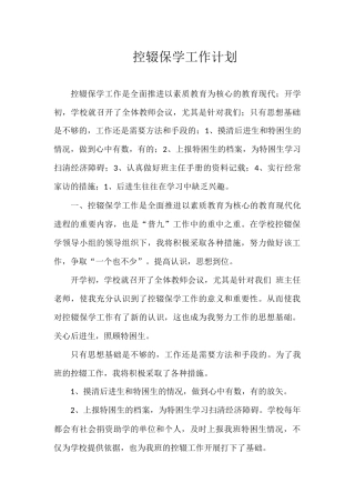 控辍保学工作计划