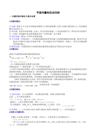 平面向量练习题集答案