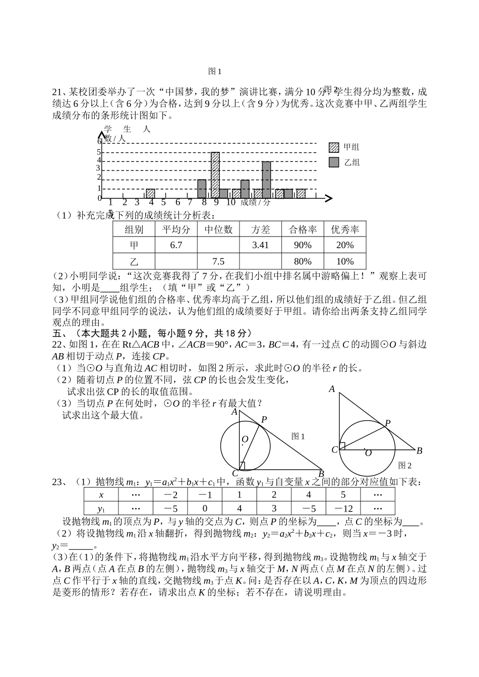 2015年中考数学模拟试题及答案_第3页