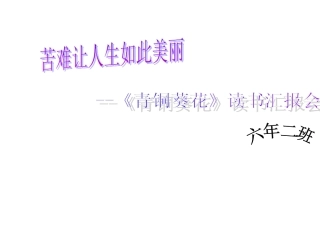 青铜葵花读书汇报会