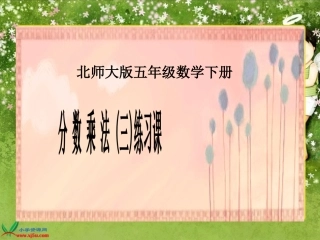 北师大版数学五年级下册《分数乘法(三)》练习课课件