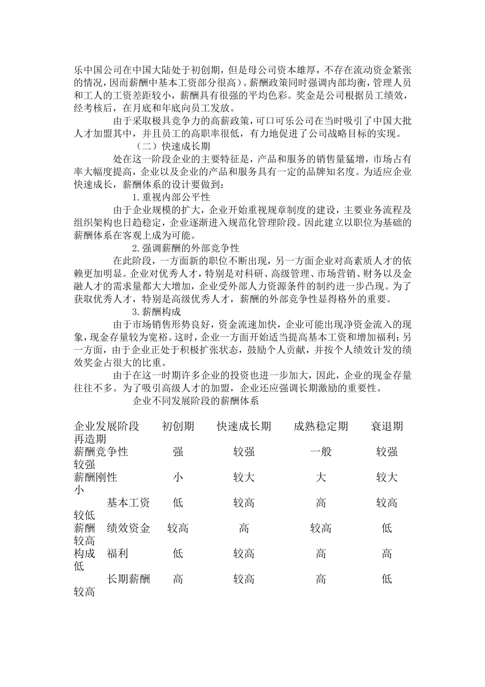 企业生命周期的不同阶段的薪酬策略_第2页