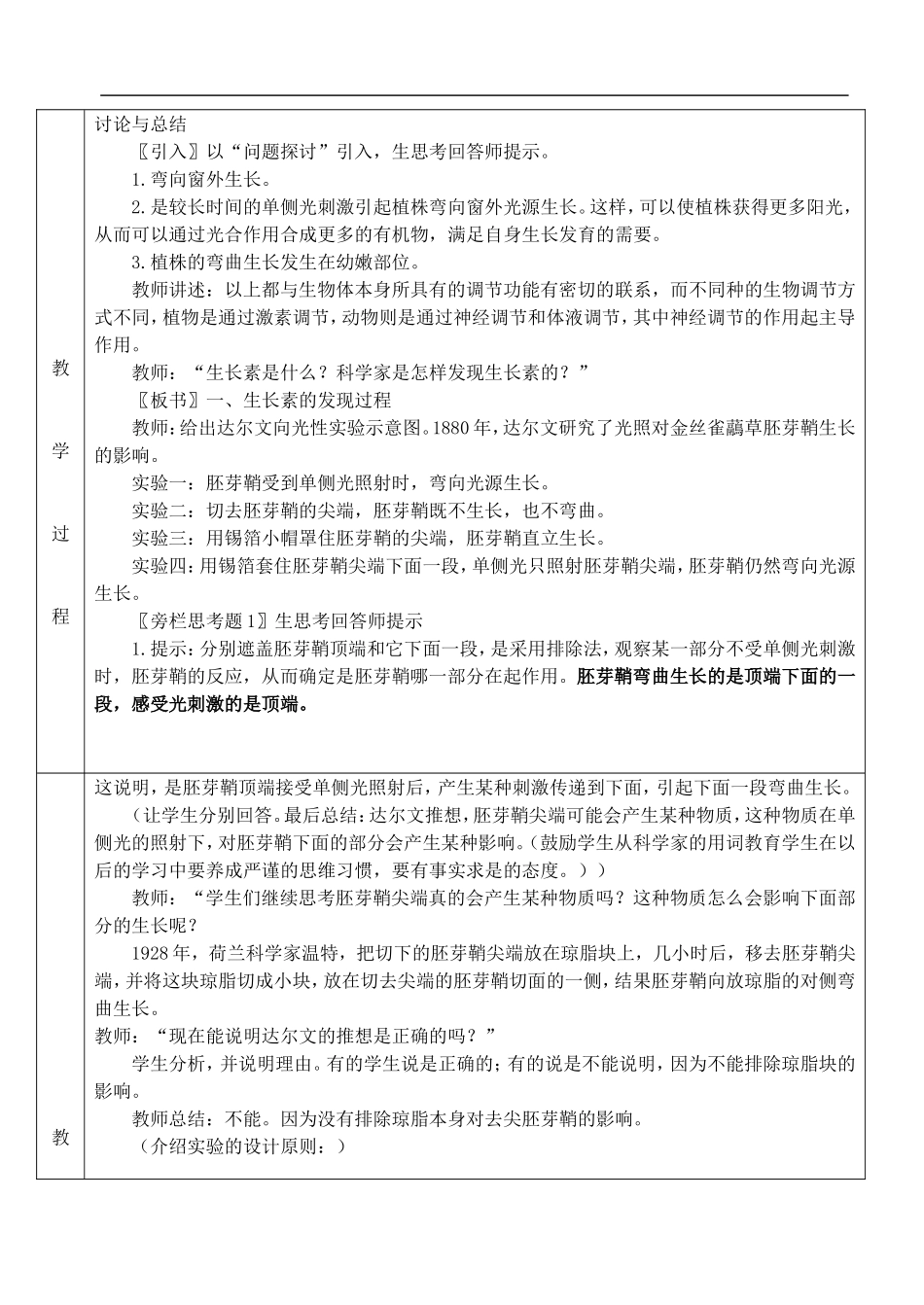 江苏省后塍高中生物教学案一体化5（生长素的生理作用)  人教版_第2页