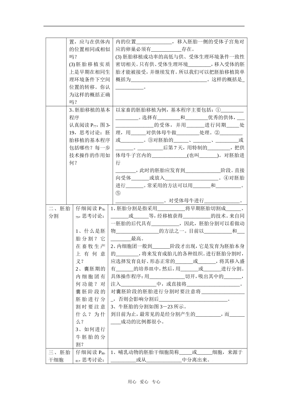 生物胚胎工程学案3.3_第2页