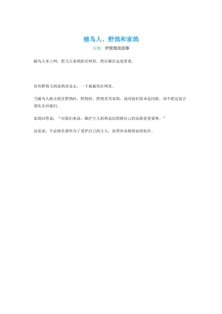 捕鸟人、野鸽和家鸽