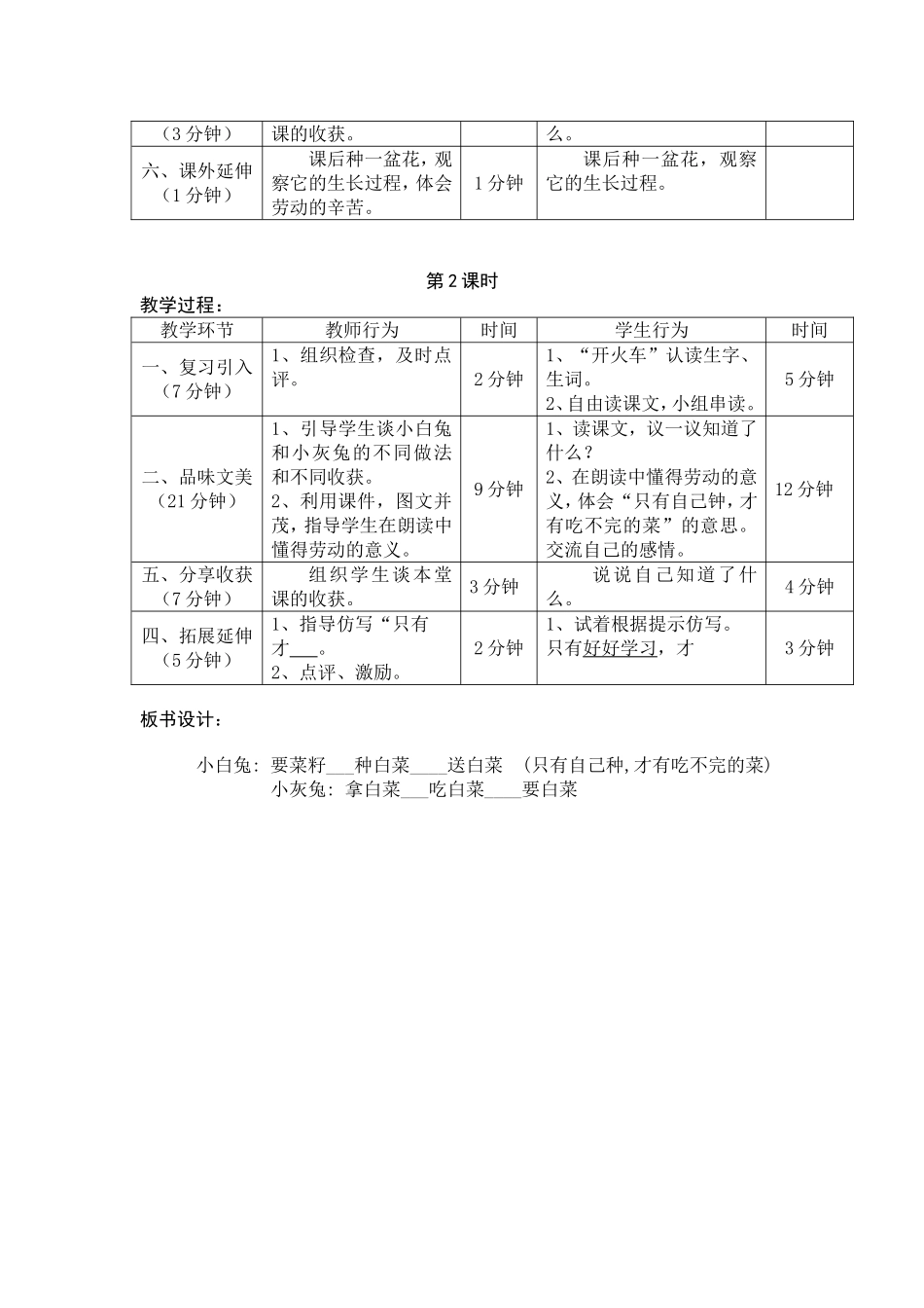 小白兔和小灰兔教学设计 (2)_第2页