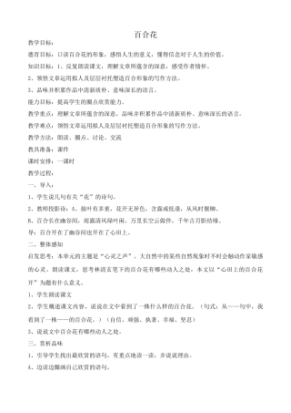 九年级语文下册百合花