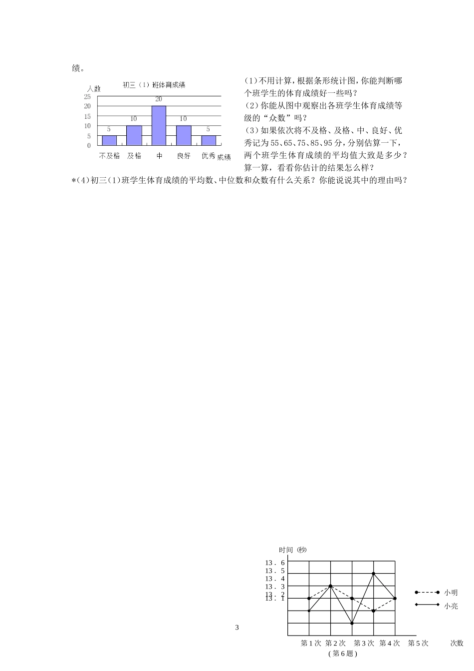 从统计图分析数据的集中趋势学案_第3页