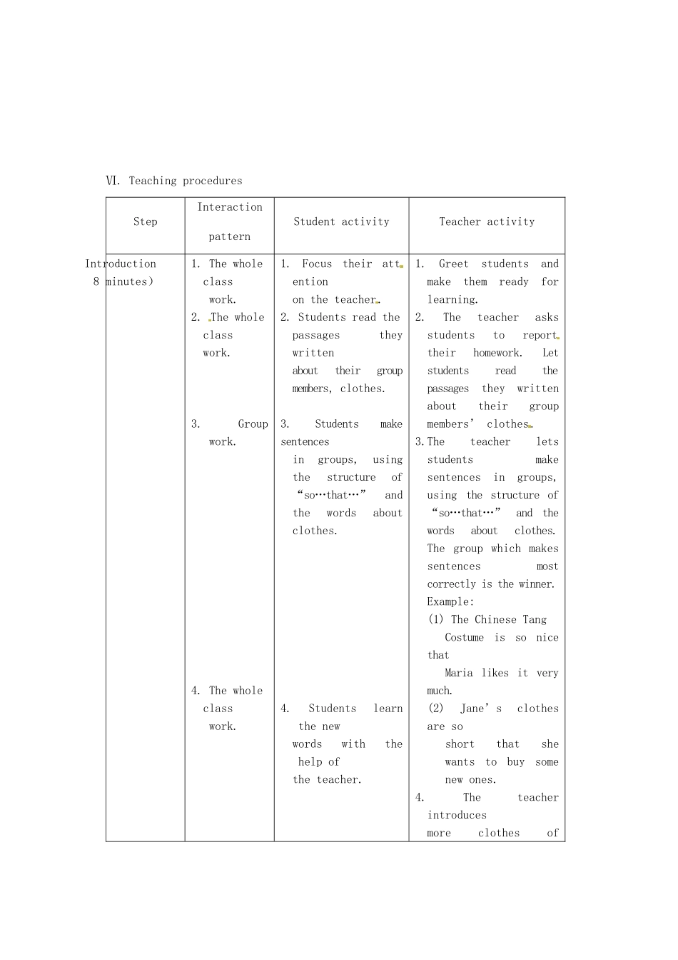 重庆市梁平实验中学八年级英语下册 Unit 8 Our Clothes Topic1 We will have a class fashion show Section B教案 （新版）仁爱版_第3页