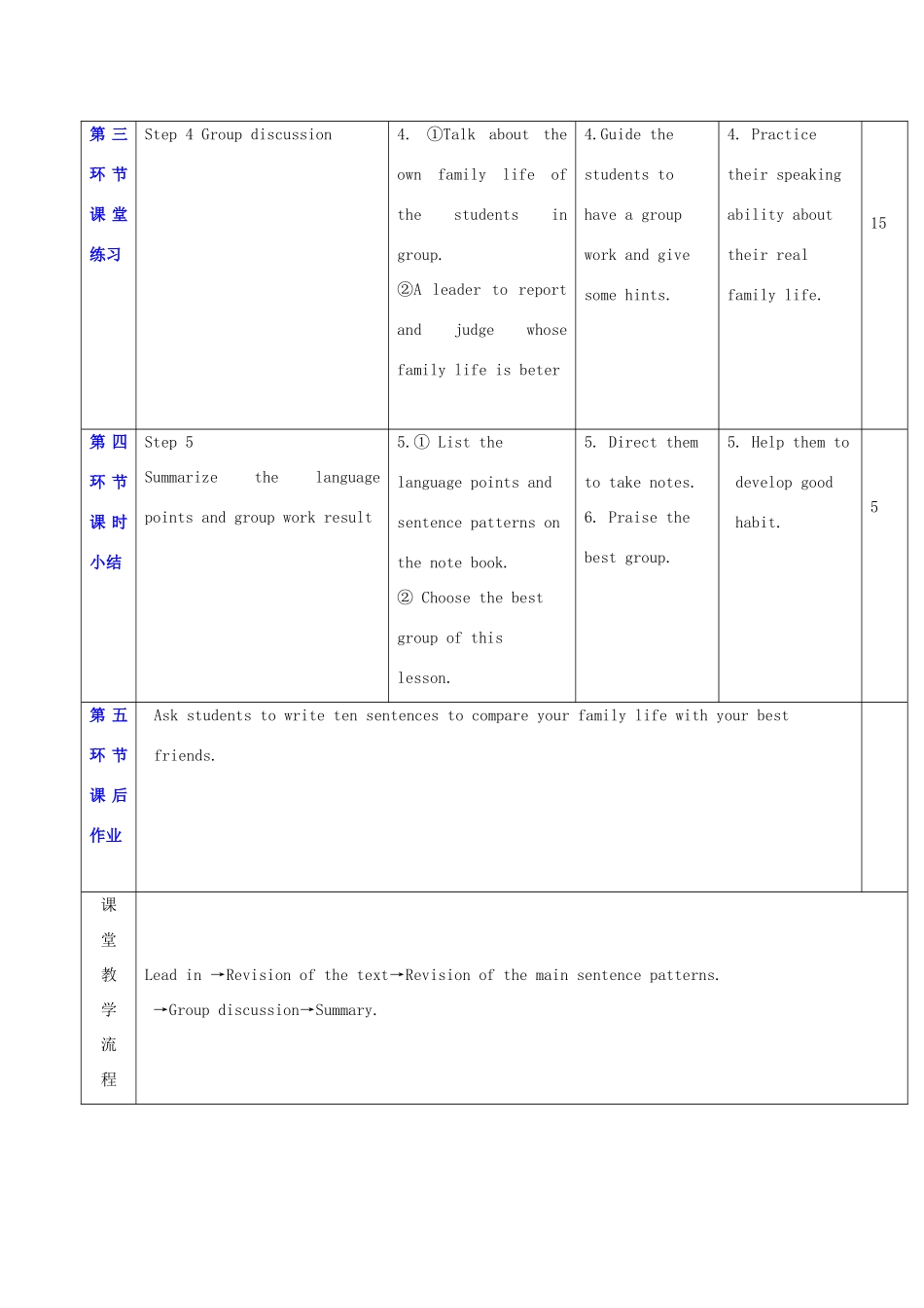秋九年级英语上册 Unit 3《Family life》教案3 （新版）牛津深圳版-牛津深圳版初中九年级上册英语教案_第3页