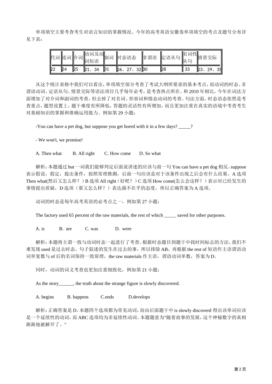 2011年普通高等学校招生全国统一考试（安徽卷）解析_第2页