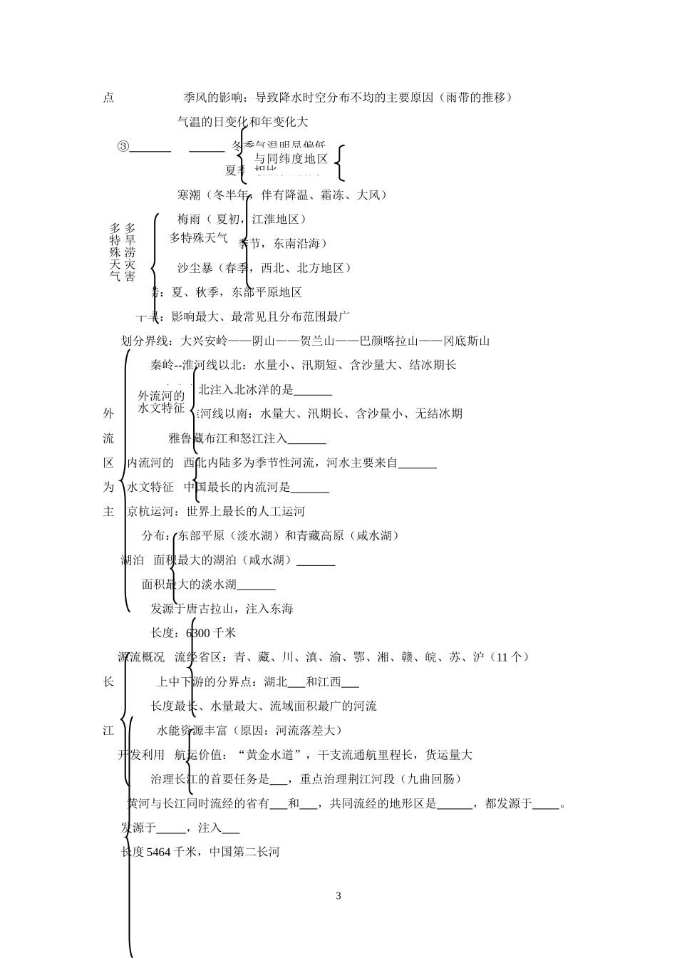 中考复习2-八年级上册第二章中国的自然环境_第3页