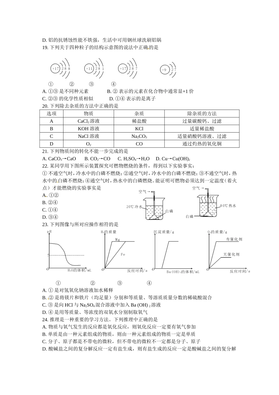 2012年兰州中考化学试卷及答案_第3页