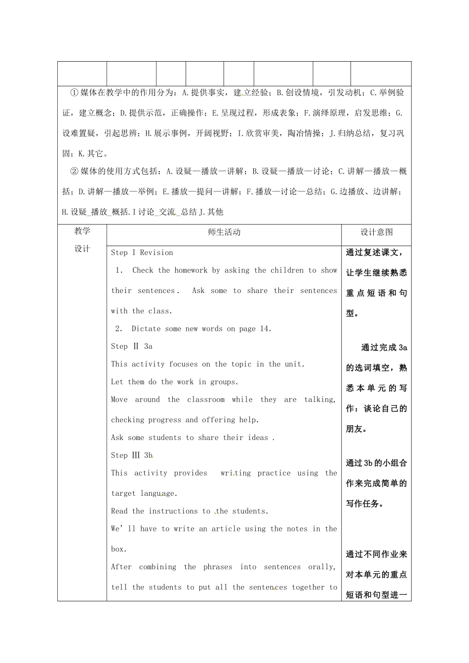 陕西省安康市石泉县池河镇八年级英语下册 Unit 2 I’ll help to clean up the city parks（第7课时）Section B（3a-self check）教案 （新版）人教新目标版-（新版）人教新目标版初中八年级下册英语教案_第2页