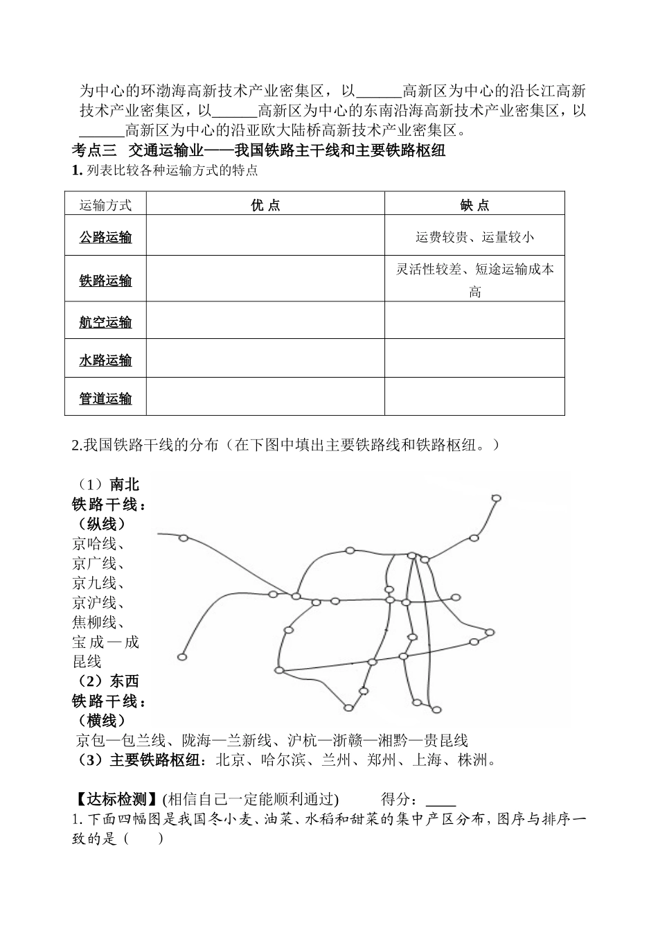 专题复习学案15中国的主要产业_第2页
