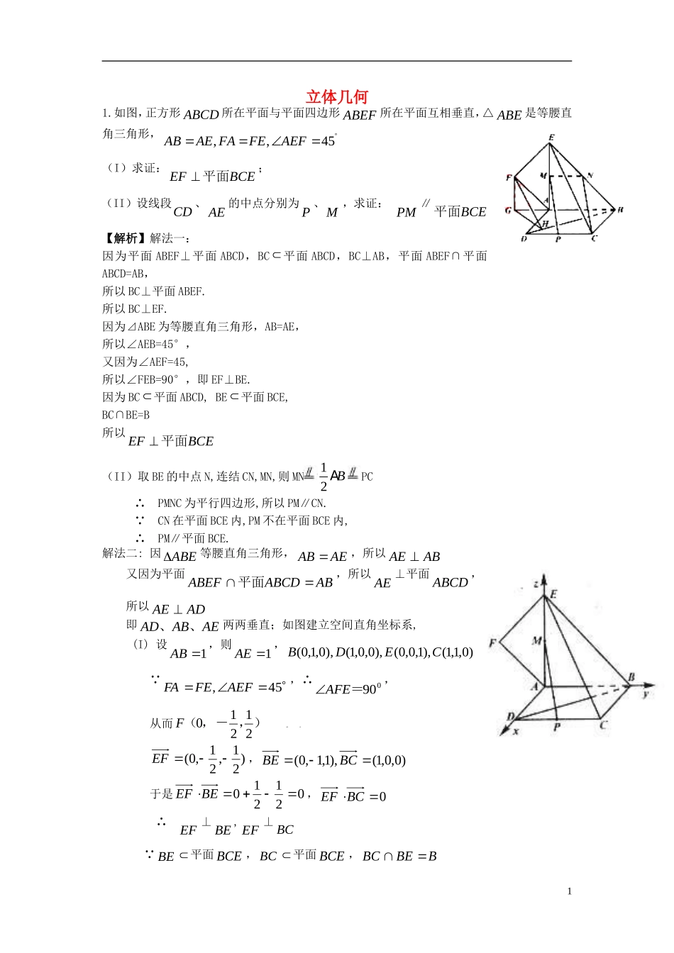 江苏省扬州市高考数学考前指导 立体几何练习题2-人教版高三全册数学试题_第1页