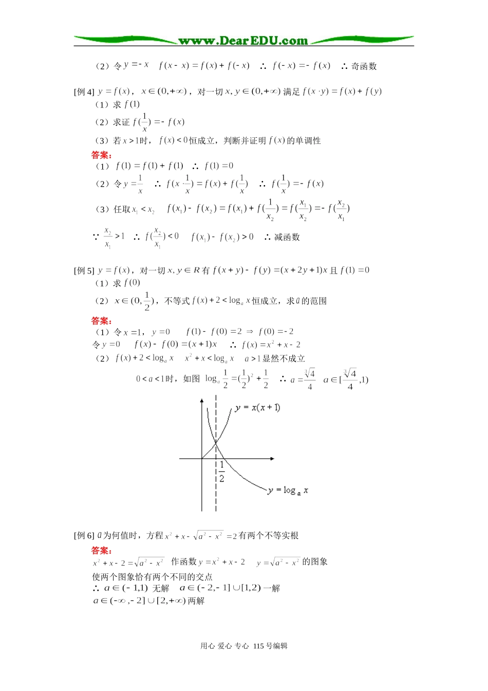 人教版高三数学反函数、利用函数图象解题例题解析_第2页