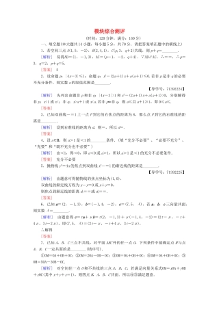 高中数学 模块综合测评 苏教版必修4-苏教版高一必修4数学试题