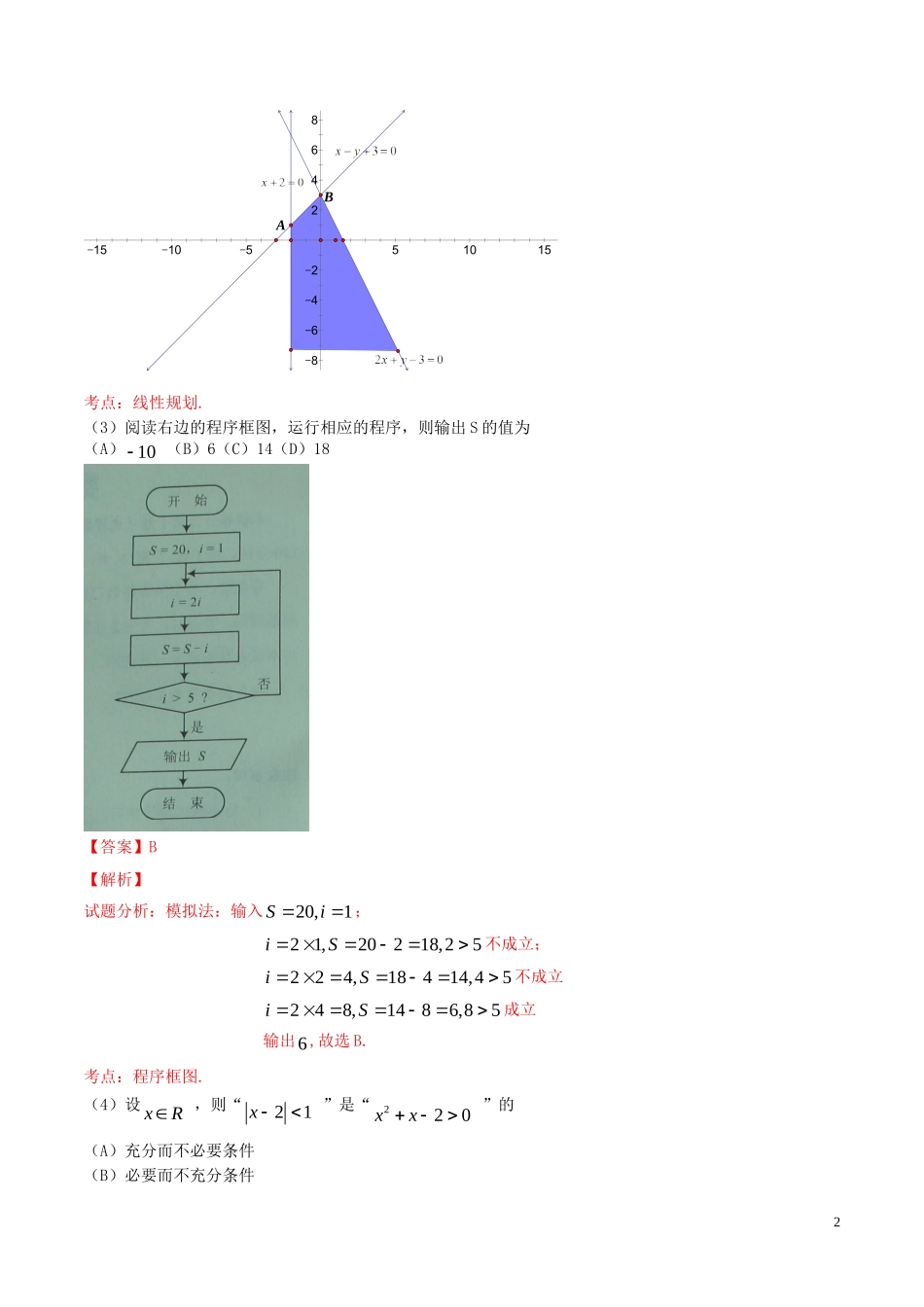招生全国统一考试数学理试题（天津卷，含解析）-人教版高三全册数学试题_第2页