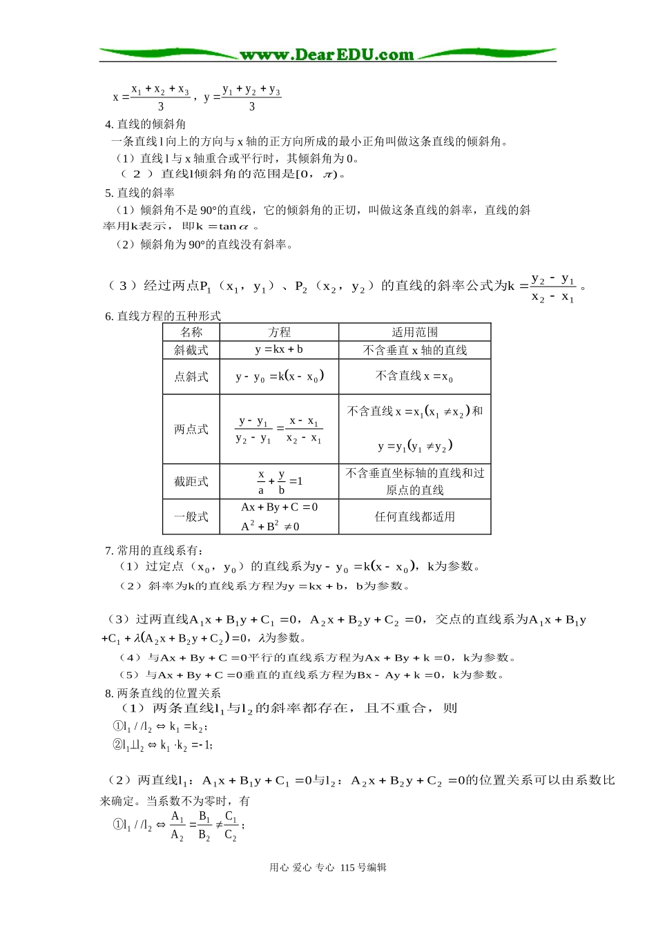 人教版高三数学直线知识精讲_第2页