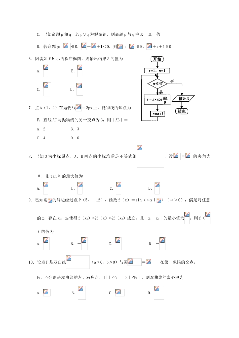 河南省中原名校联盟高三数学4月仿真模拟联考试题 文-人教版高三全册数学试题_第2页