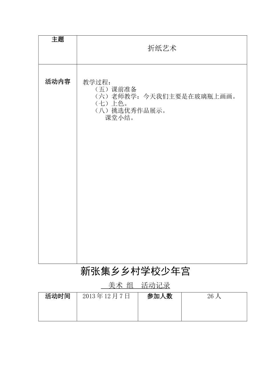 美术少年宫活动记录表[1]_第3页