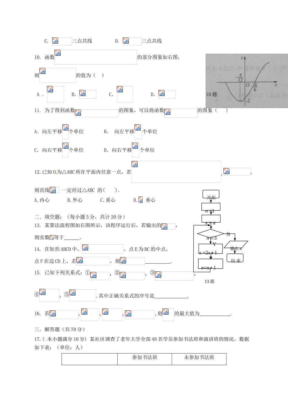 校高一数学5月月考试题 文-人教版高一全册数学试题_第2页