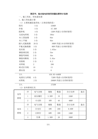 临水临电计算表