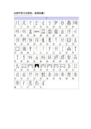 全部甲骨文对照表