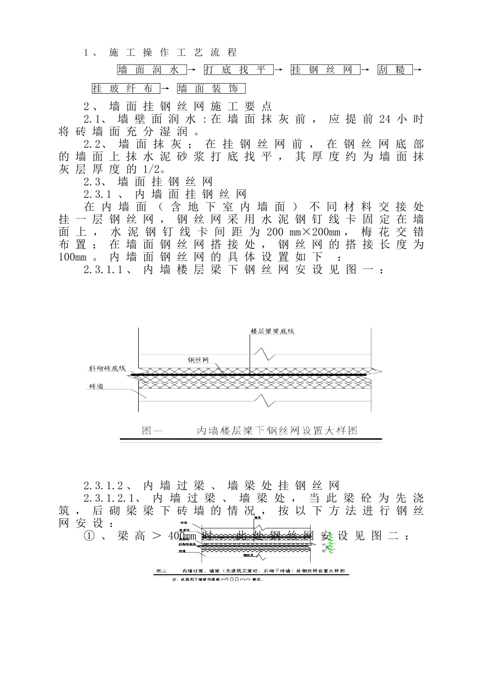 墙、柱面挂钢丝网方案_第1页