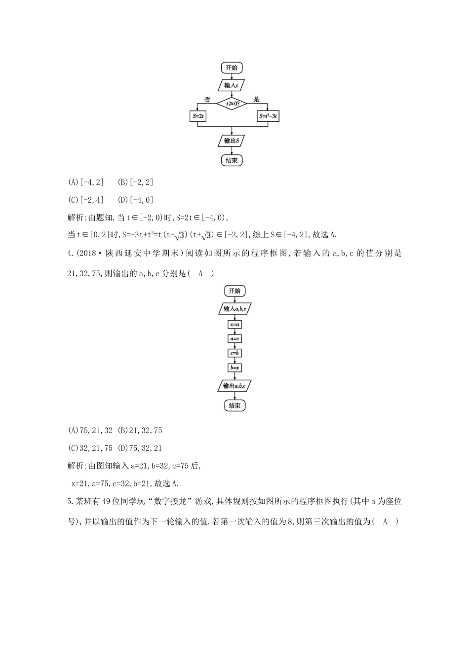 高中数学 第一章 算法初步 1.1.2 程序框图与算法的基本逻辑结构 第一课时 程序框图与算法的顺序结构、条件结构课时作业 新人教A版必修3-新人教A版高一必修3数学试题_第2页