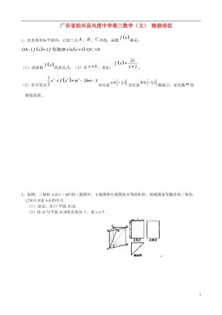 广东省始兴县风度中学高三数学 晚修培优4 文