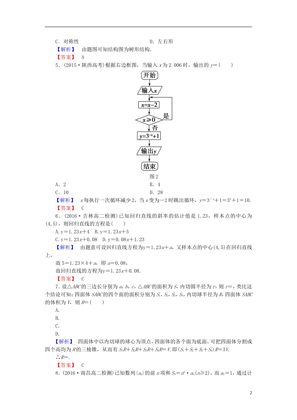 高中数学 模块综合测评2 新人教A版选修1-2-新人教A版高一选修1-2数学试题_第2页