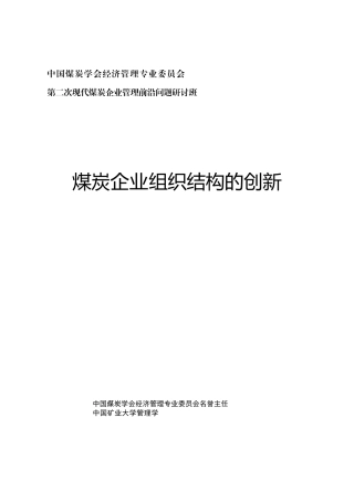 煤炭企业组织结构的创新(DOC)