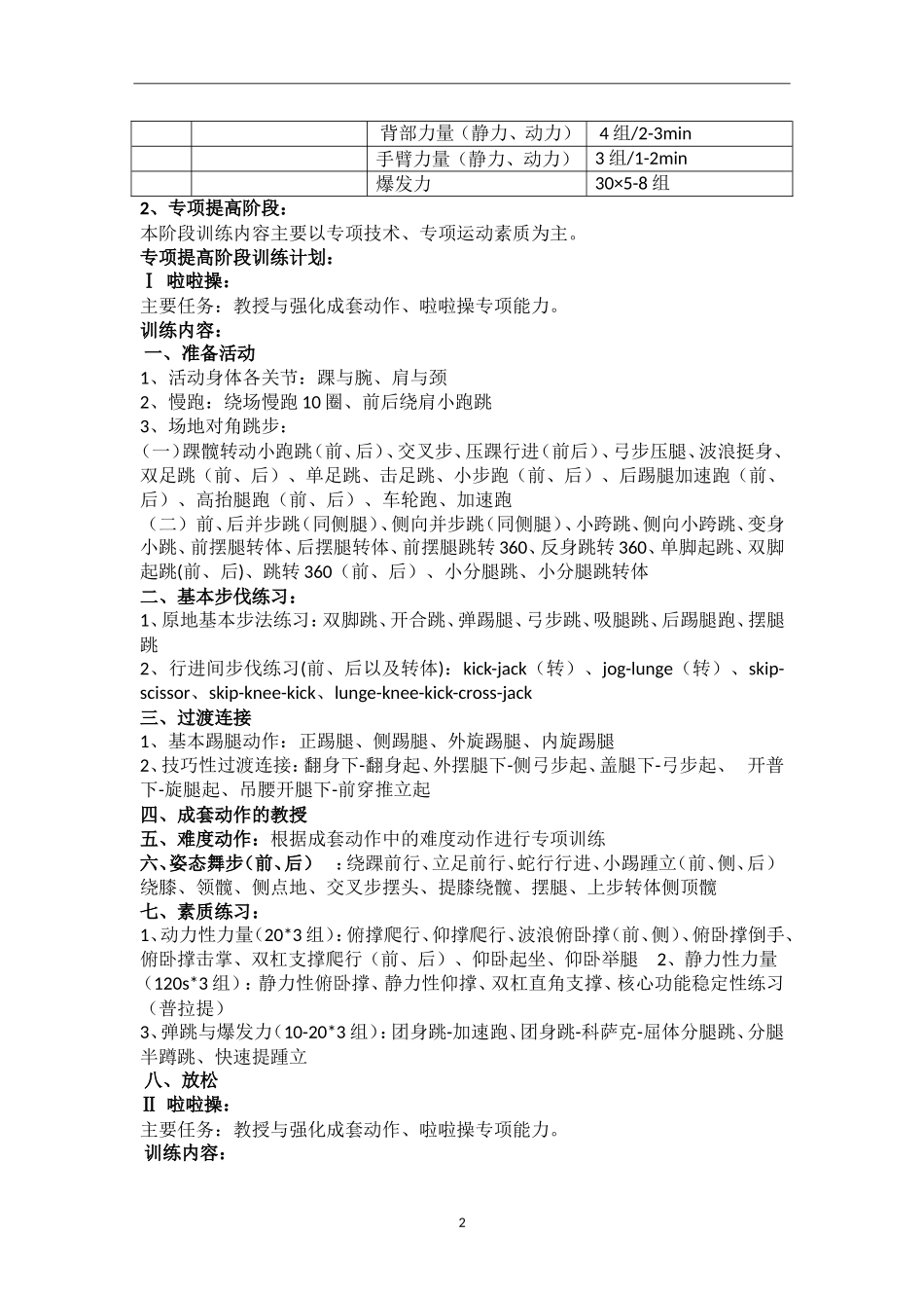 啦啦操训练计划_第3页