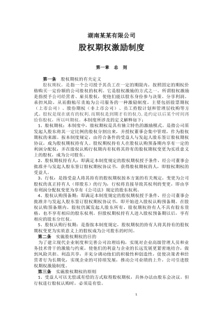 某公司股权激励制度-方案-协议