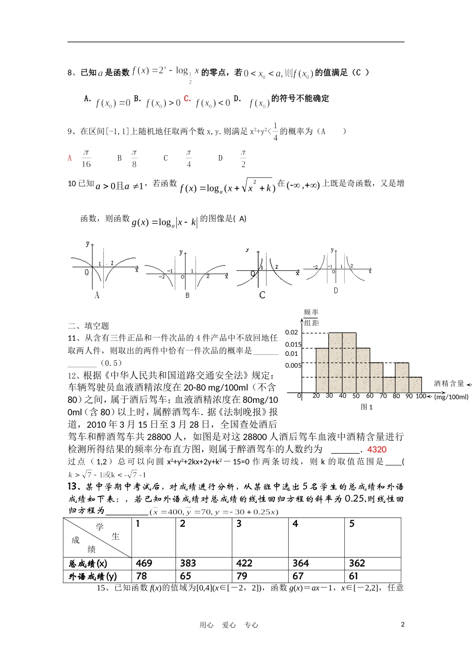 江西省新余一中10-11学年高一数学下学期第五次段考 理_第2页