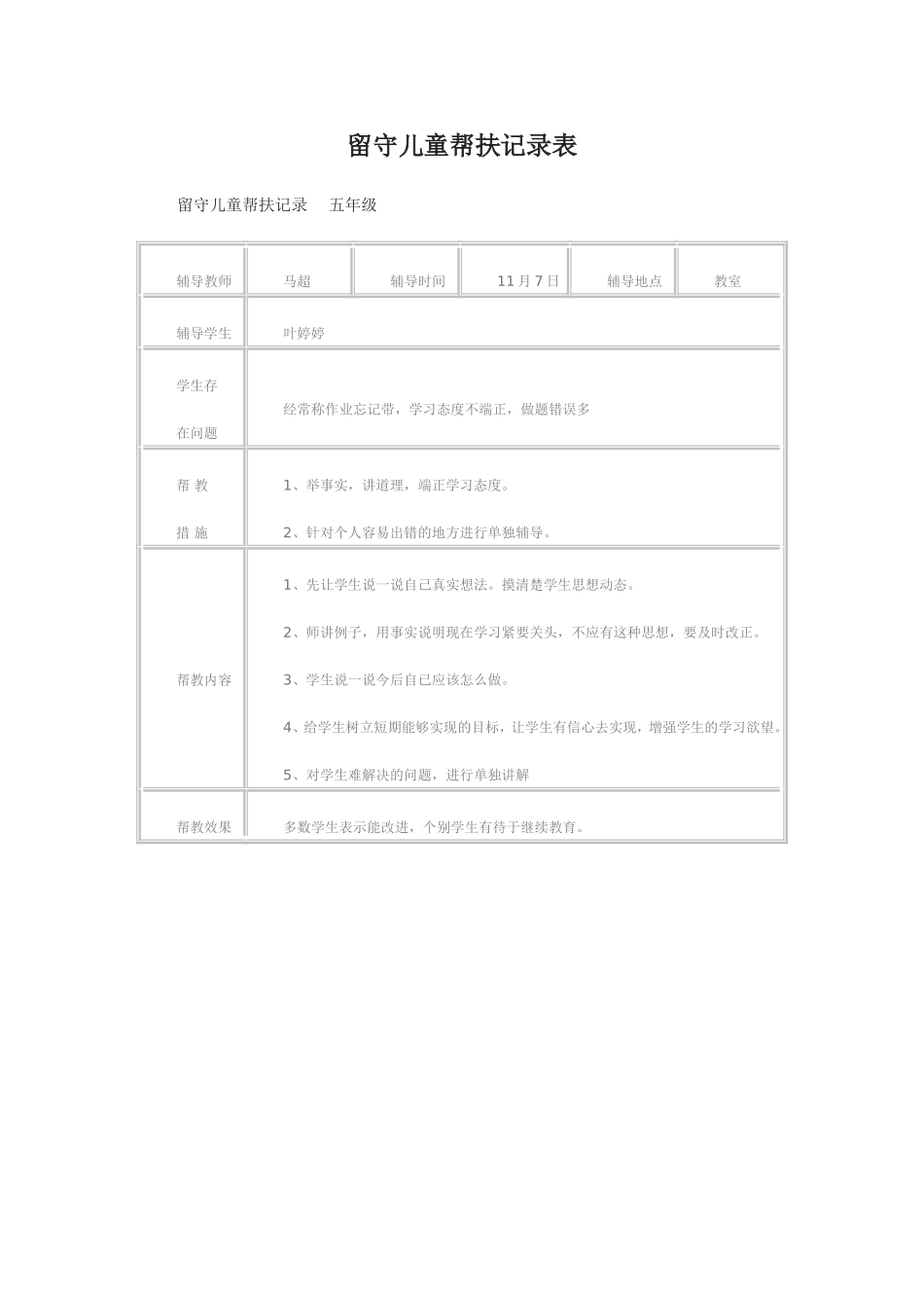 留守儿童帮扶记录表_第2页