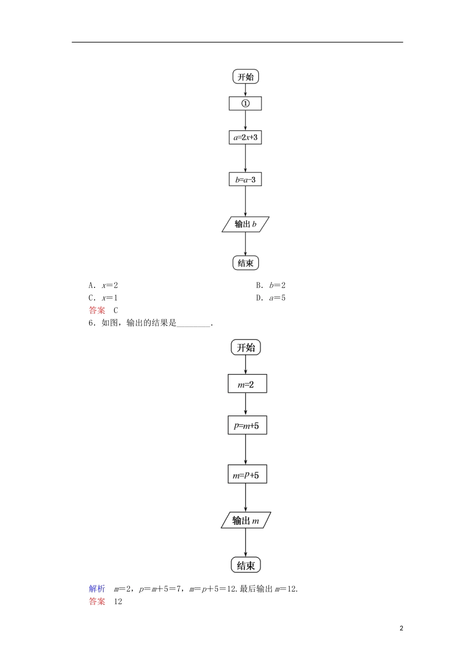 高中数学 双基限时练2 新人教A版必修3-新人教A版高一必修3数学试题_第2页