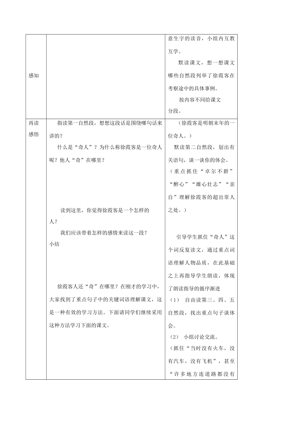 五年级语文下册 第十单元 我们去旅行 1 阅读大地的徐霞客教案2 北师大版-北师大版小学五年级下册语文教案_第2页
