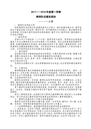 教师队伍建设规划