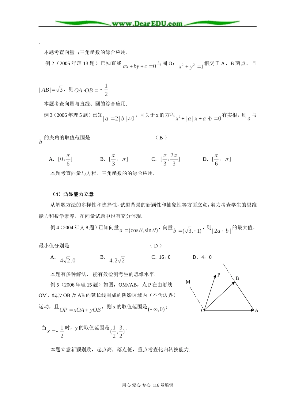 湖南省高三数学教学研讨会交流材料：平面向量与圆锥曲线_第2页
