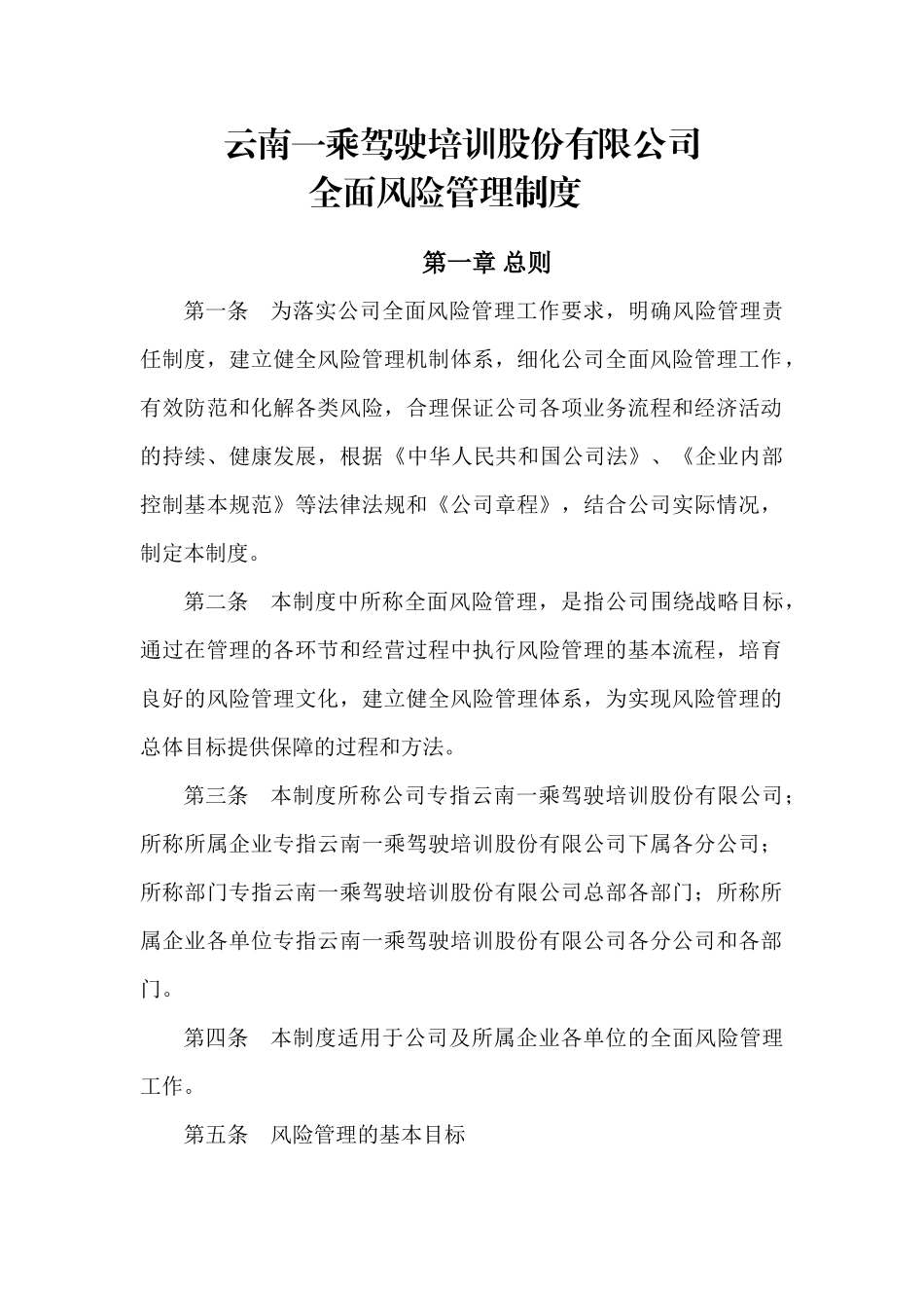 全面风险管理制度_第1页