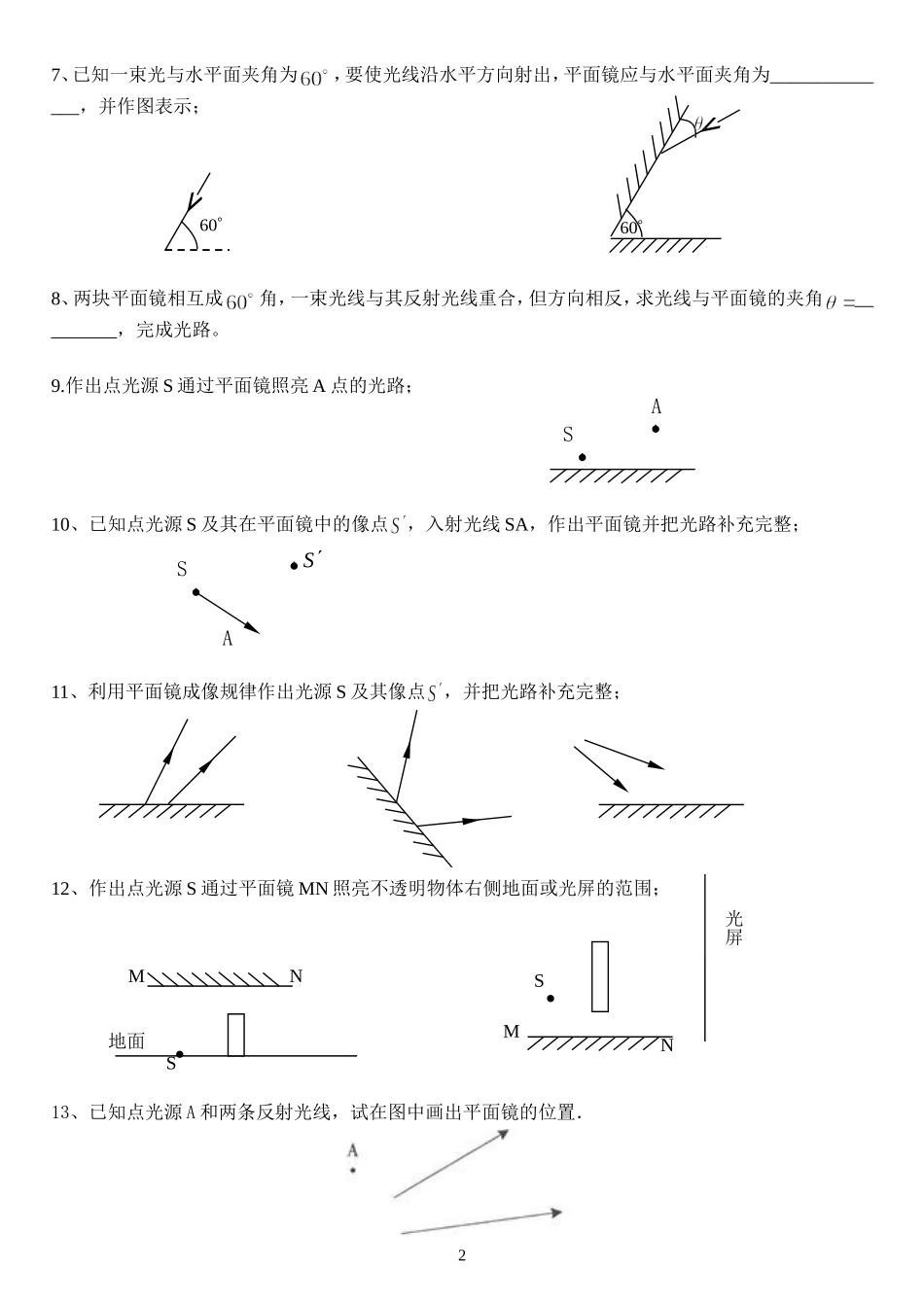 平面镜成像作图题-2012_第2页