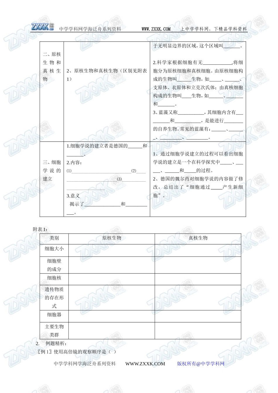 新人教必修1高中生物学案02第1章第2节 第2节 细胞的多样性和统一性_第2页