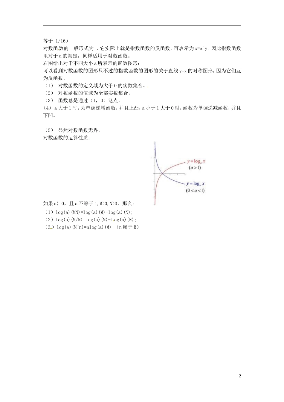 辽宁省丹东市振安区高级中学高一数学 基础知识点汇总 3基本初等函数_第2页