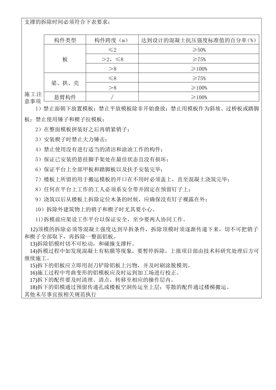 铝模安全技术交底表_第2页