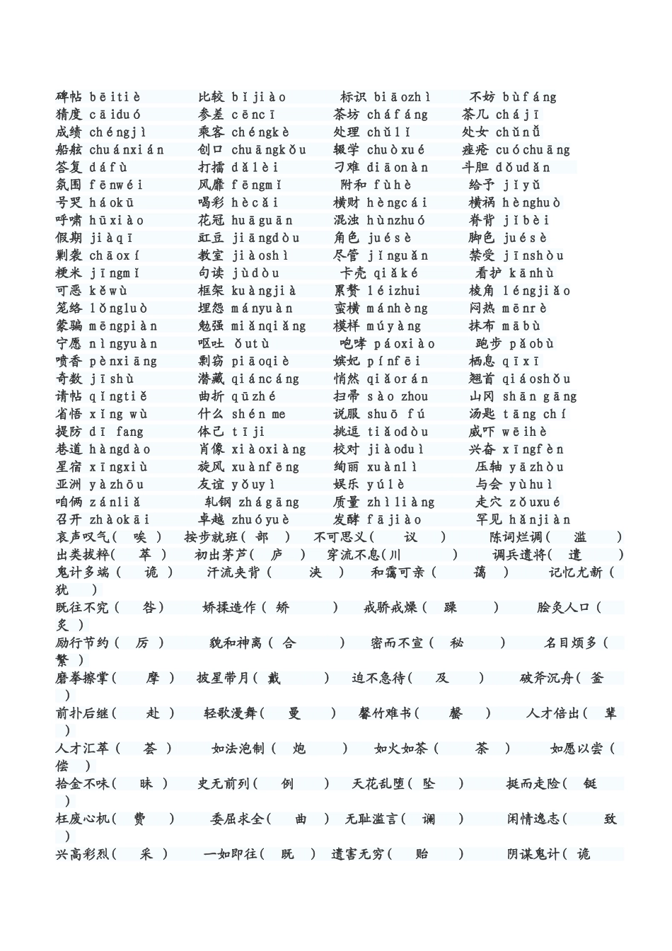 普通话考试常见字词_第1页