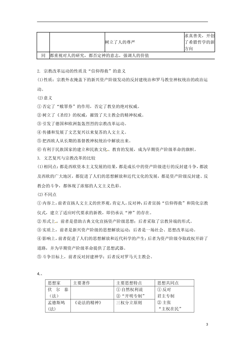 高中历史 第17课 14-16世纪西方人文主义的复兴教学设计1 北师大版必修3-北师大版高二必修3历史教案_第3页