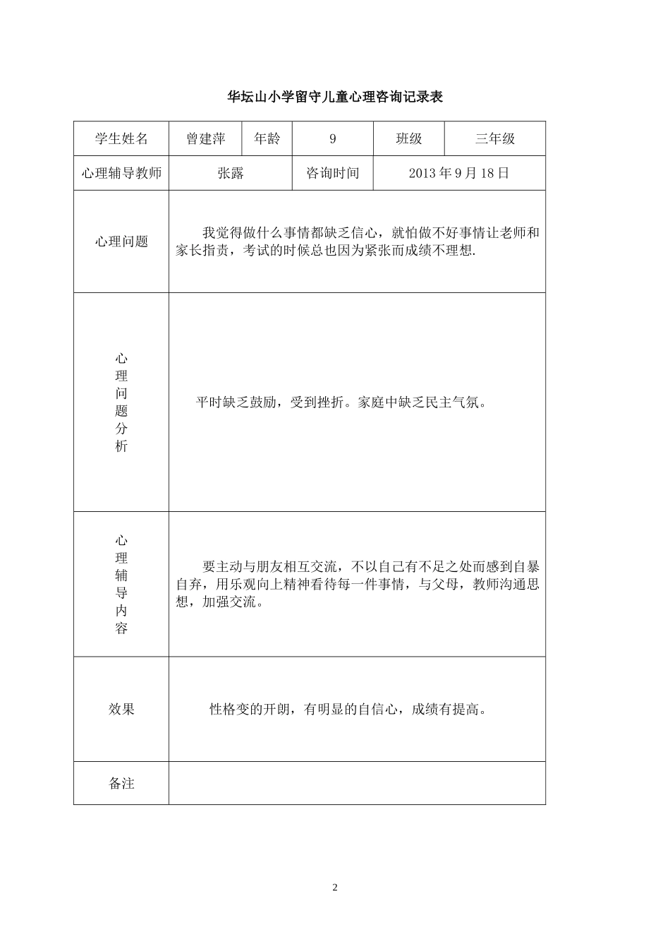 留守儿童心理辅导记录表-(1)_第2页